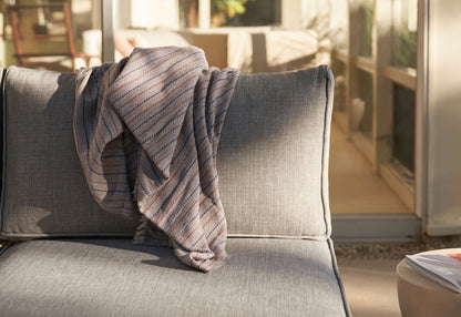 Canapé d'extérieur en aluminium blanc avec fauteuils sans accoudoirs - 5 places