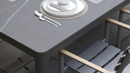 Table de salle à manger d'extérieur OuterStone + 8 fauteuils de salle à manger 595