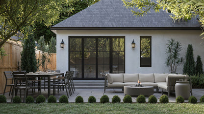 Table de salle à manger d'extérieur OuterStone + 8 chaises de salle à manger sans accoudoirs 595