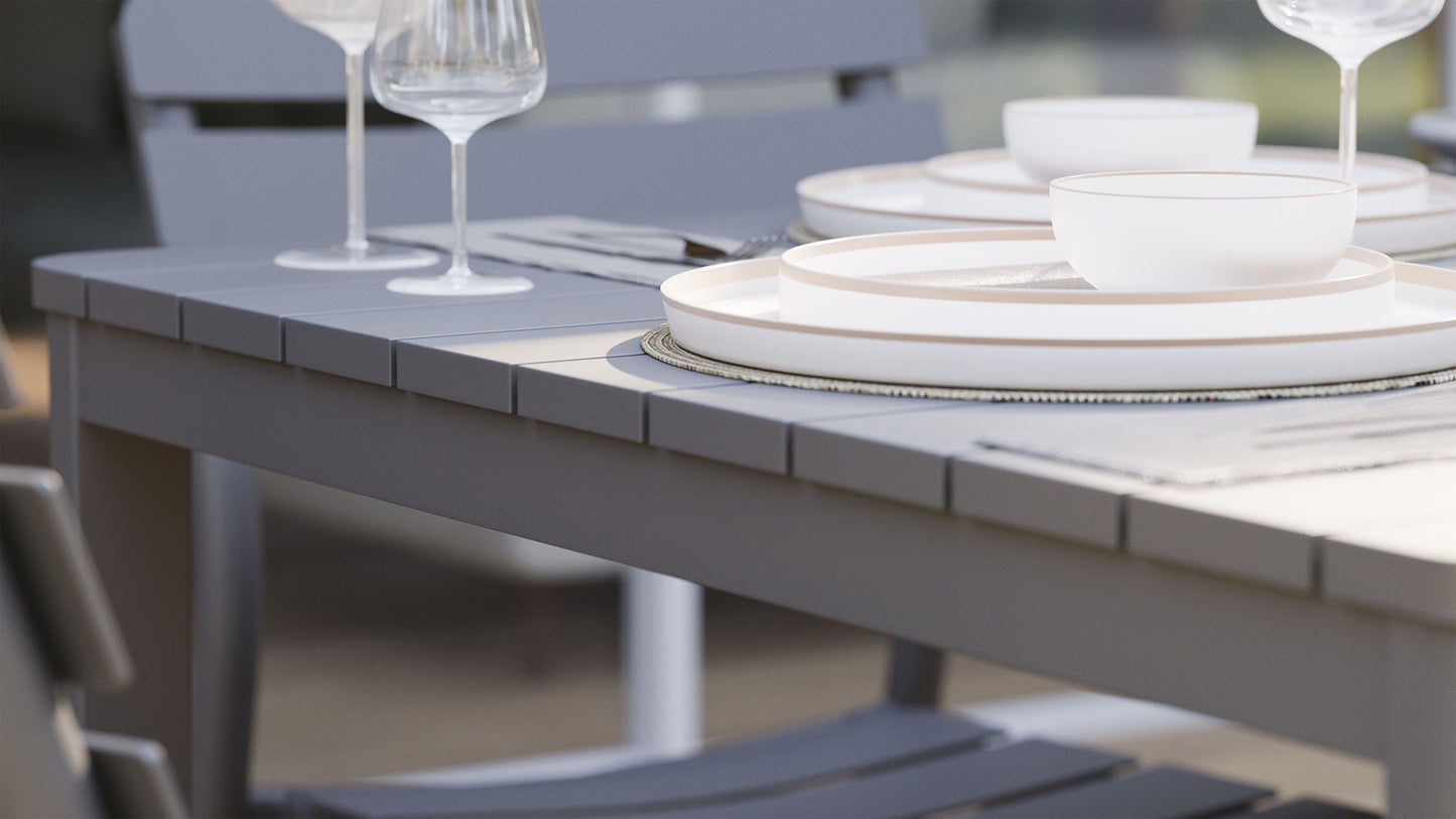 Table de salle à manger carrée d'extérieur en aluminium + 4 chaises de réalisateur en aluminium