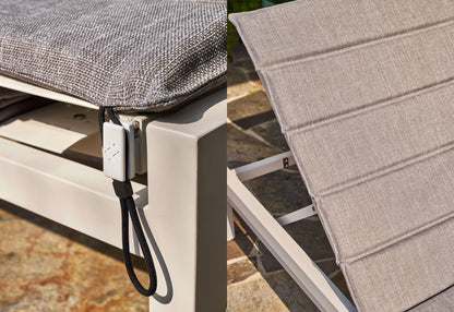 Chaise longue d'extérieur en aluminium blanc