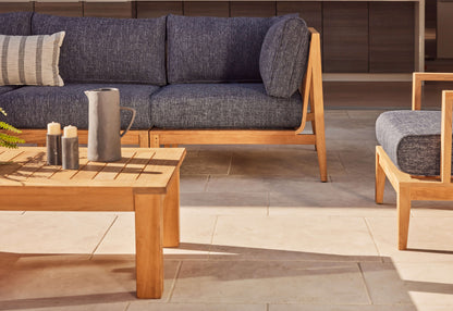 Canapé d'extérieur en teck avec fauteuils - 4 places