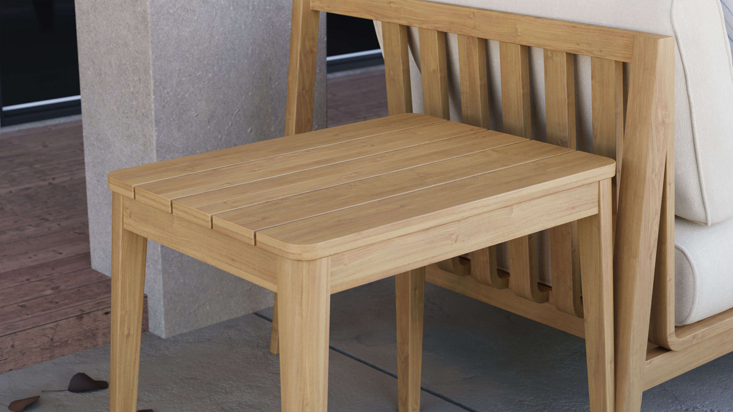 Table d'appoint d'extérieur en teck, lot de 2