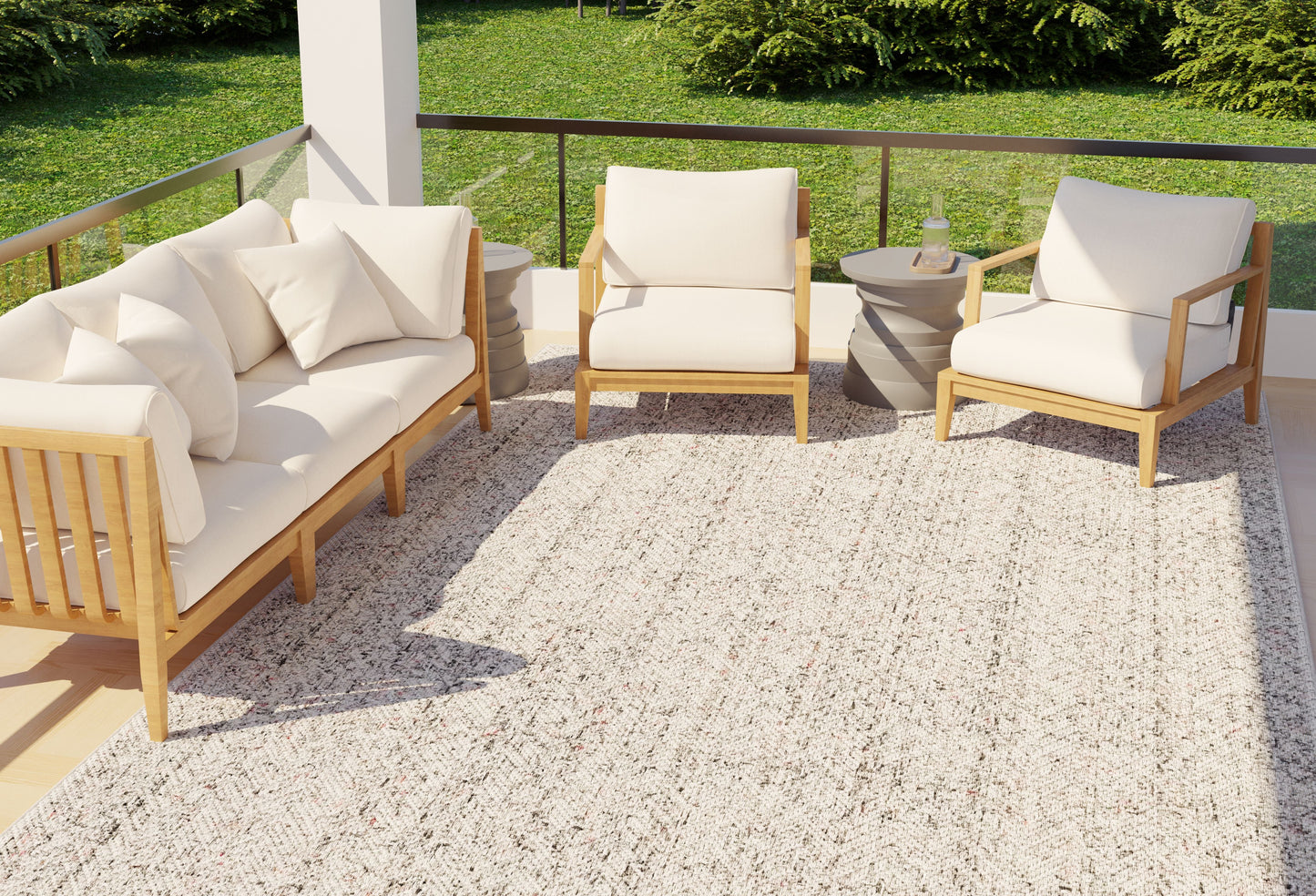 Tapis d'extérieur écologique 1188, couleur gris coquillage