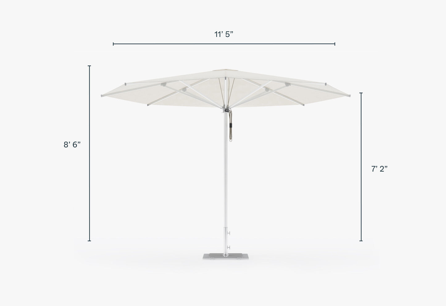Parasol d'extérieur en aluminium de qualité marine