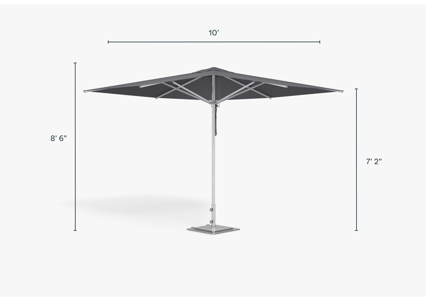Parasol d'extérieur en aluminium de qualité marine