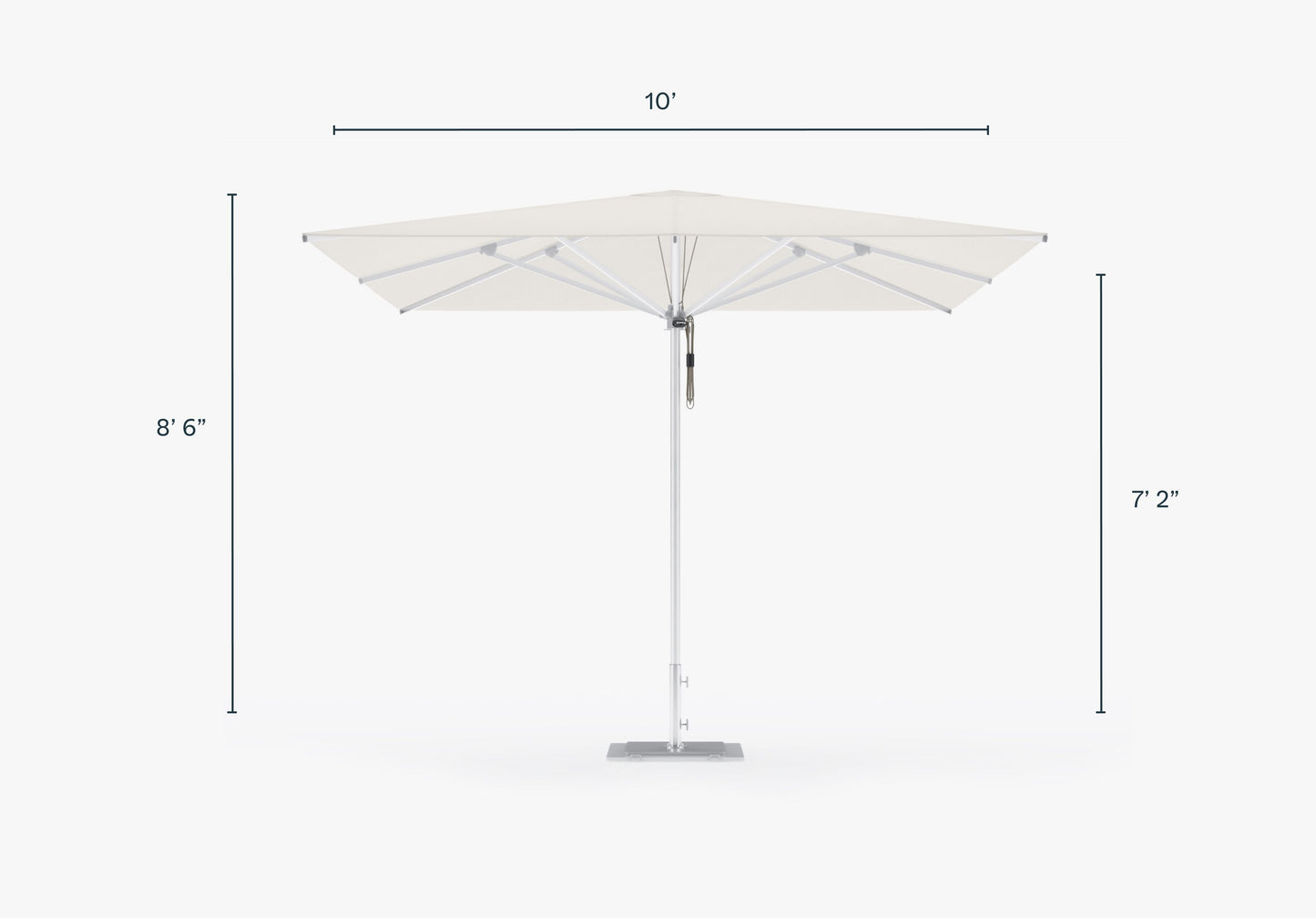 Parasol d'extérieur en aluminium de qualité marine
