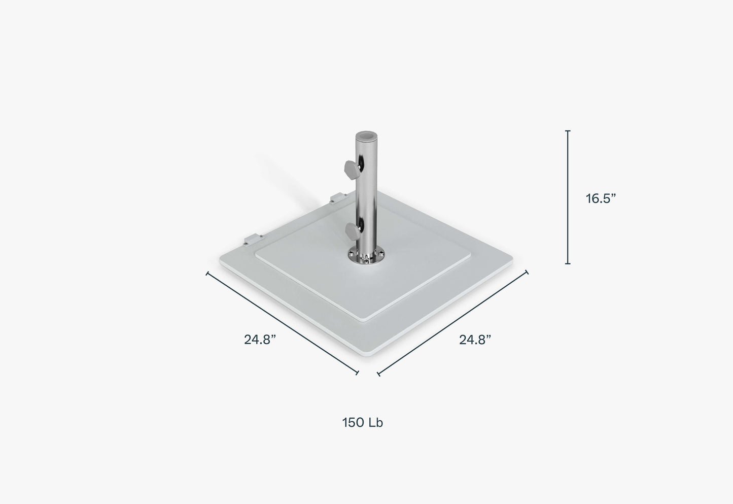 Base de parasol robuste en tôle d'acier galvanisé (150 lb)